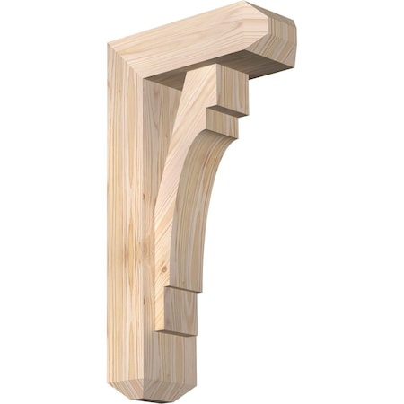 Merced Craftsman Smooth Bracket W/ Offset Brace, Douglas Fir, 5 1/2W X 14D X 26H